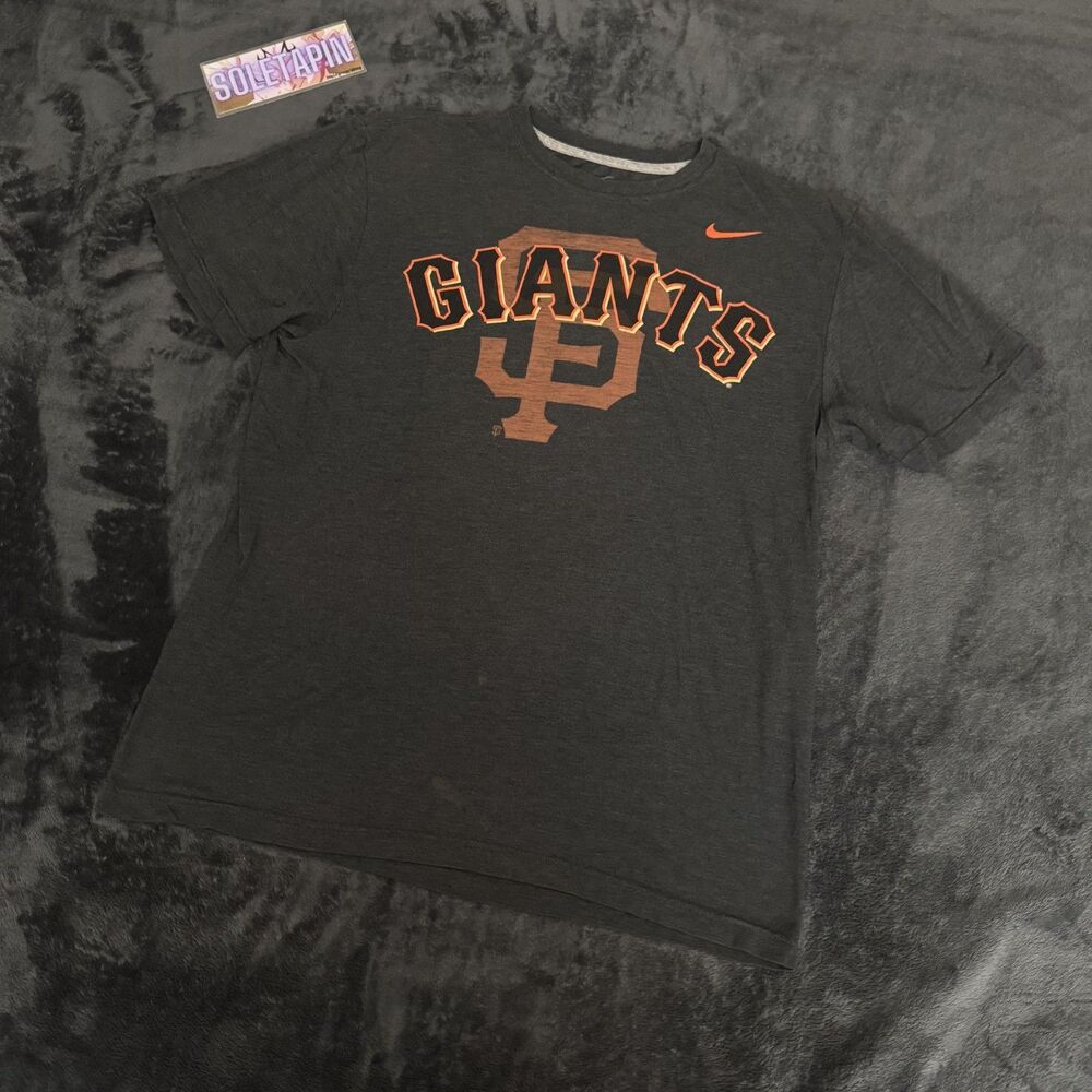 Vintage Nike San Francisco SF Giants MLB Tee Charcoal Gray T-Shirt Size Medium